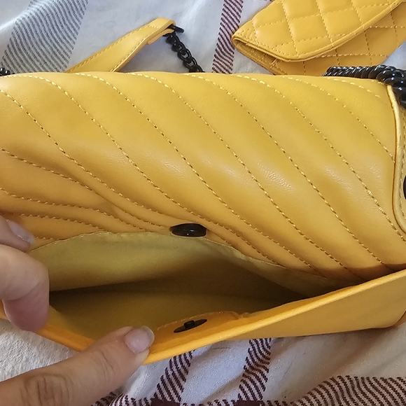 Badgley Mischka Handbags - Badgley Mischka Yellow Quilted Crossbody Bag